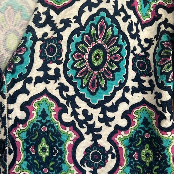 Talbots Medium Petite Patterned Cotton and Rayon Cardigan - Picture 4 of 10